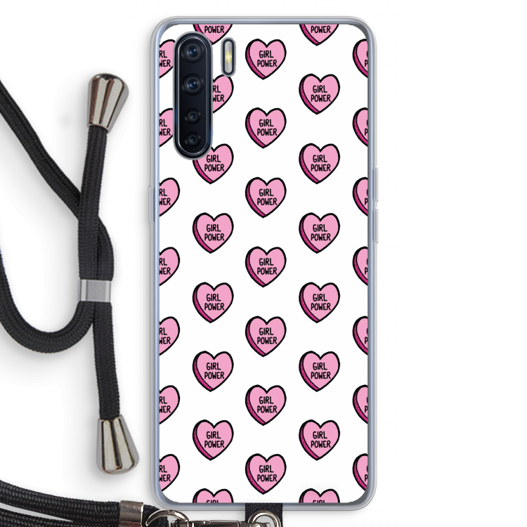 GIRL POWER: Oppo A91 Transparant Hoesje met koord