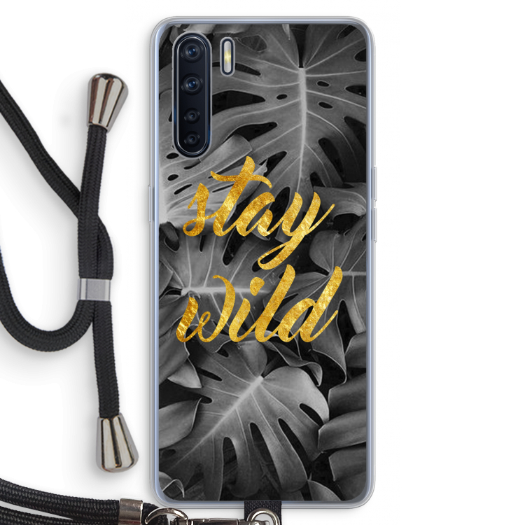 Stay wild: Oppo A91 Transparant Hoesje met koord