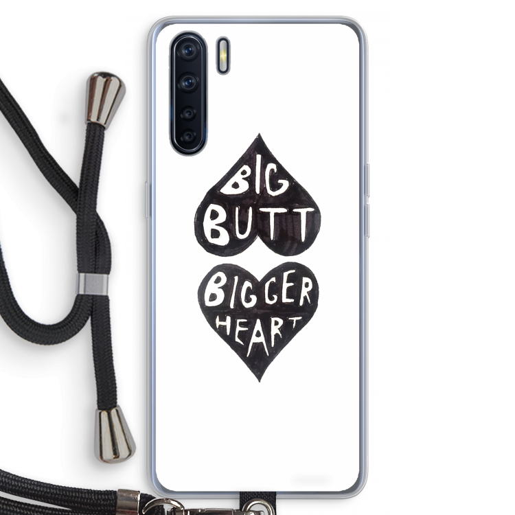 Big butt bigger heart: Oppo A91 Transparant Hoesje met koord