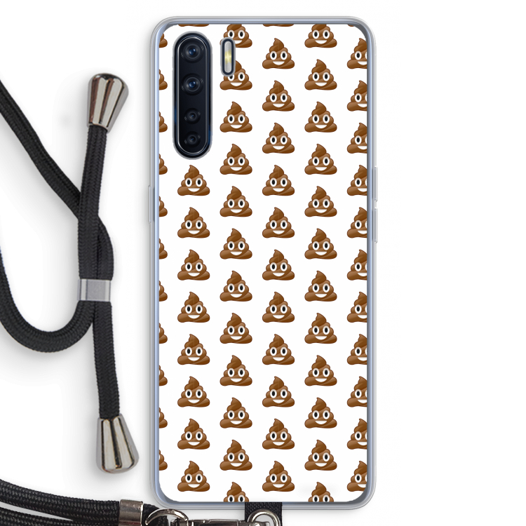 Poop emoji: Oppo A91 Transparant Hoesje met koord