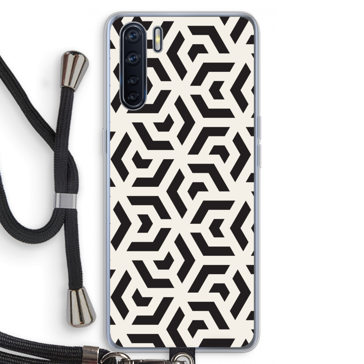 Crazy pattern: Oppo A91 Transparant Hoesje met koord
