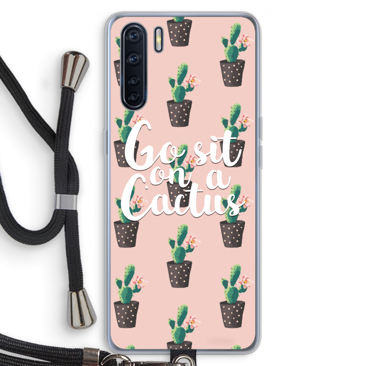 Cactus quote: Oppo A91 Transparant Hoesje met koord