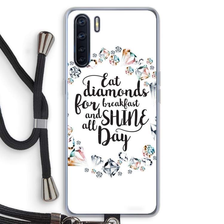 Diamonds: Oppo A91 Transparant Hoesje met koord