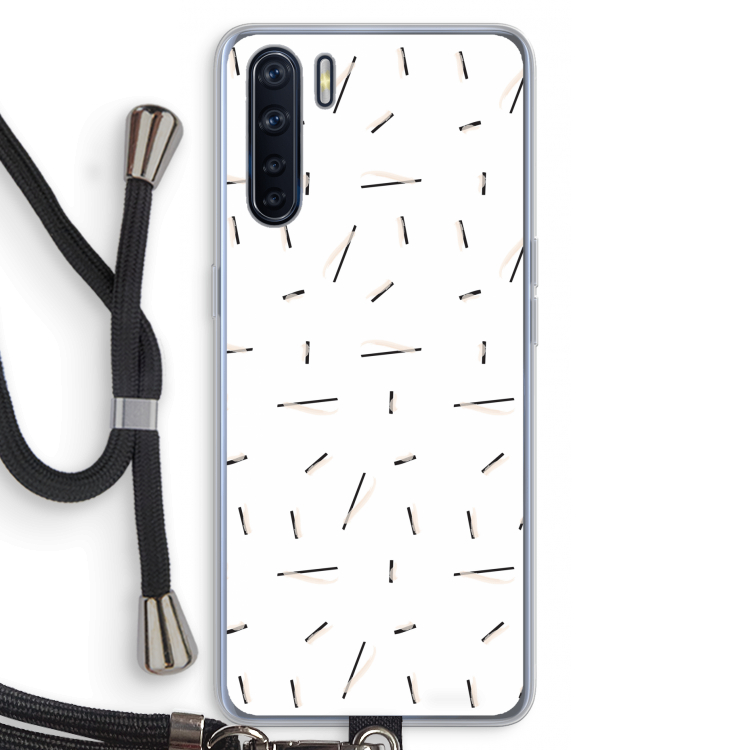 Hipster stripes: Oppo A91 Transparant Hoesje met koord