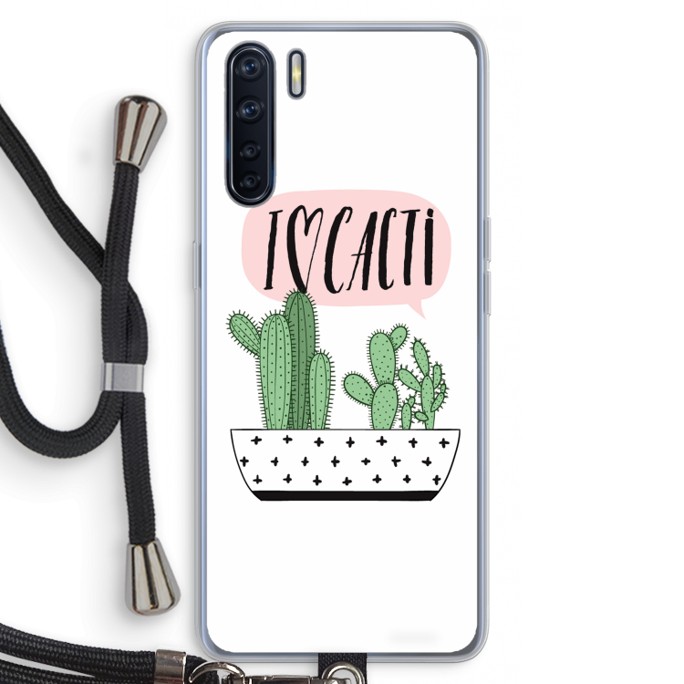 I love cacti: Oppo A91 Transparant Hoesje met koord