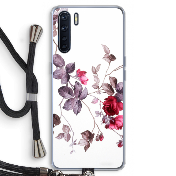 Mooie bloemen: Oppo A91 Transparant Hoesje met koord