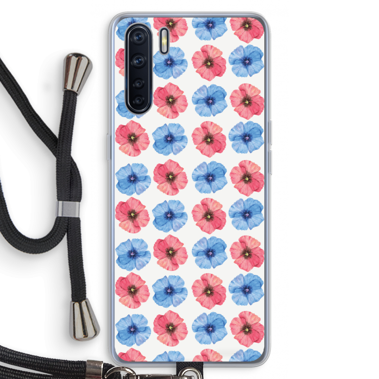 Klaproosjes: Oppo A91 Transparant Hoesje met koord