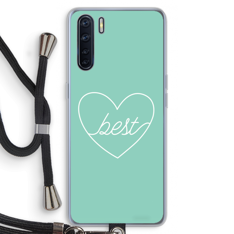 Best heart pastel: Oppo A91 Transparant Hoesje met koord
