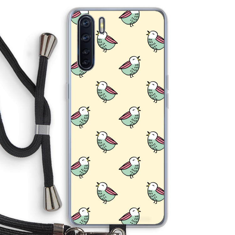 Vogeltjes: Oppo A91 Transparant Hoesje met koord