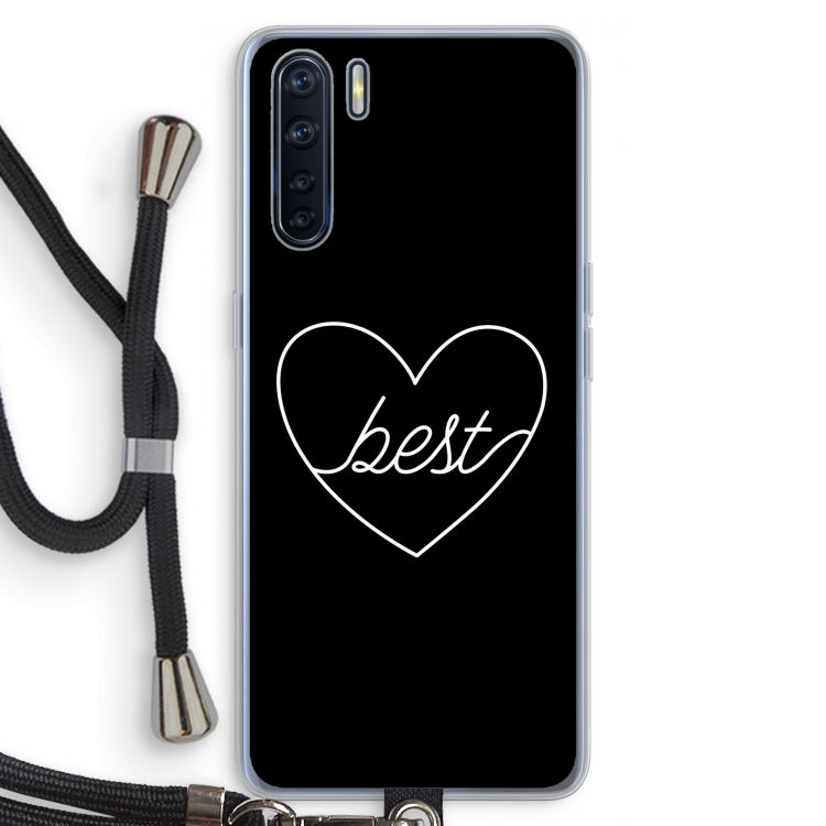 Best heart black: Oppo A91 Transparant Hoesje met koord