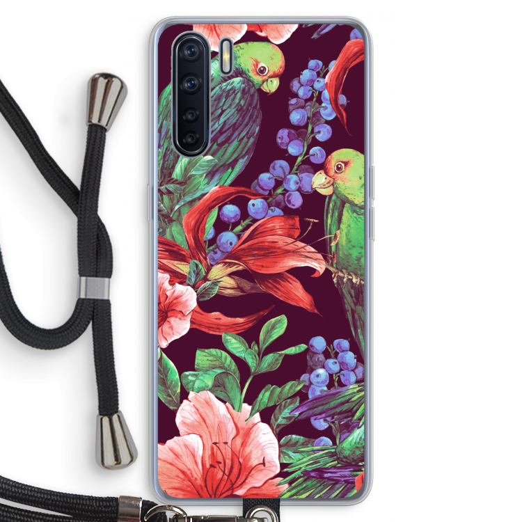 Papegaaien: Oppo A91 Transparant Hoesje met koord