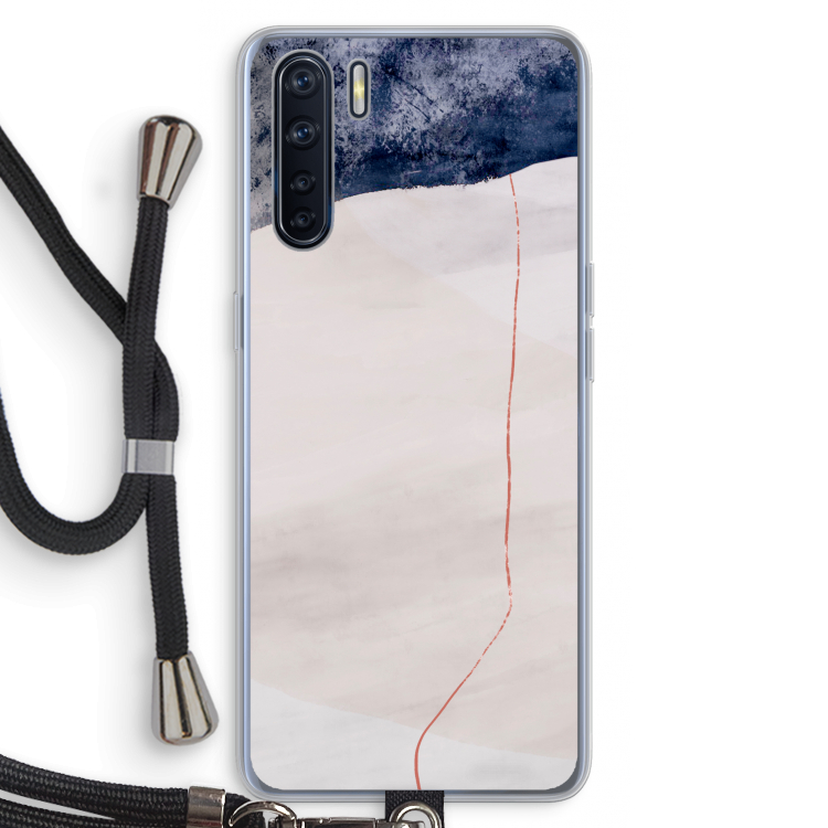 Stone White: Oppo A91 Transparant Hoesje met koord