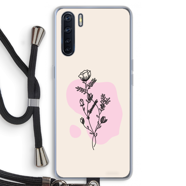 Roses are red: Oppo A91 Transparant Hoesje met koord