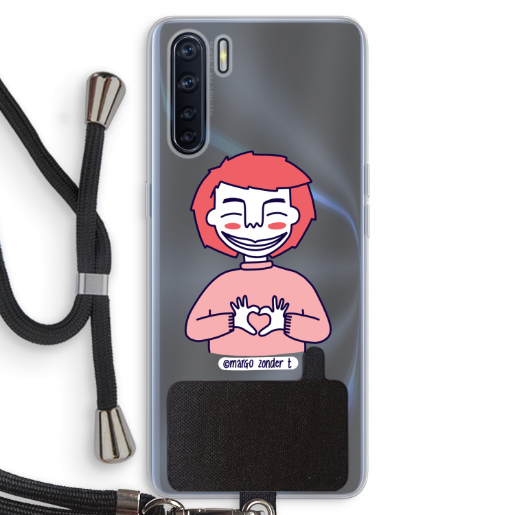 Hartje: Oppo A91 Transparant Hoesje met koord