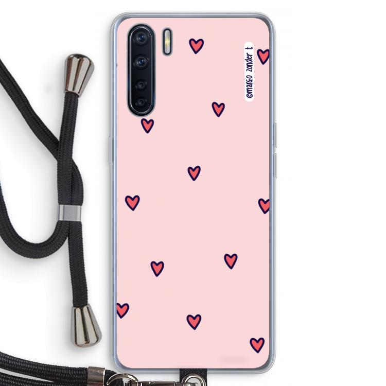 Hartjes: Oppo A91 Transparant Hoesje met koord