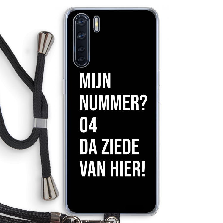Da ziede van hier - Zwart: Oppo A91 Transparant Hoesje met koord