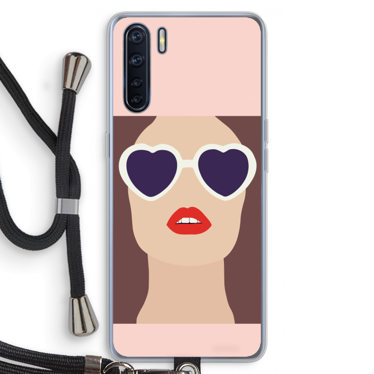 Red lips: Oppo A91 Transparant Hoesje met koord