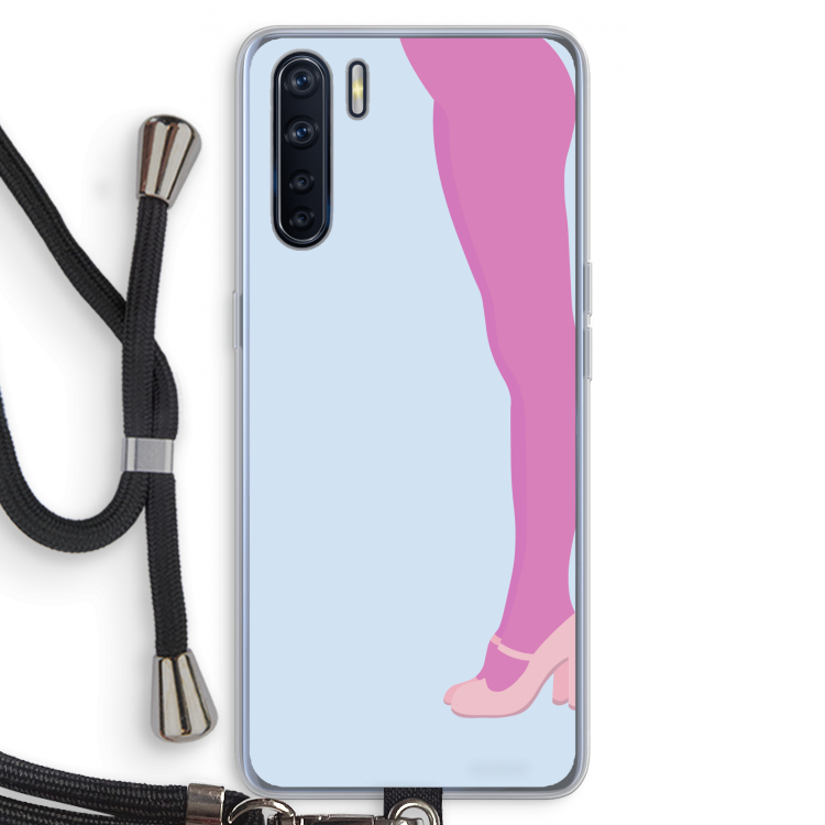 Pink panty: Oppo A91 Transparant Hoesje met koord