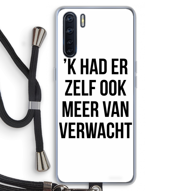 Meer verwacht: Oppo A91 Transparant Hoesje met koord