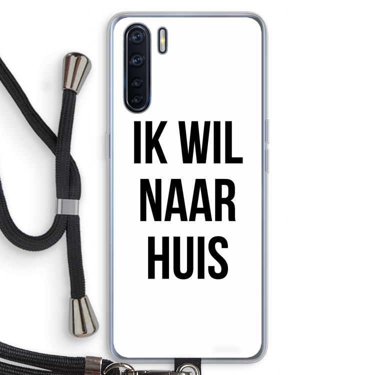 Ik wil naar huis: Oppo A91 Transparant Hoesje met koord