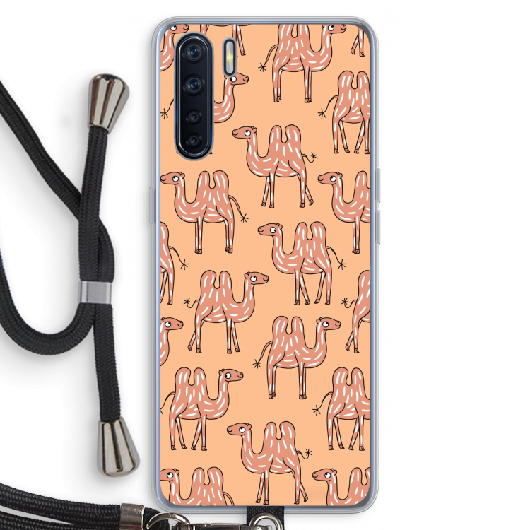 Kameel: Oppo A91 Transparant Hoesje met koord