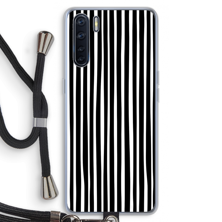 Stripes: Oppo A91 Transparant Hoesje met koord