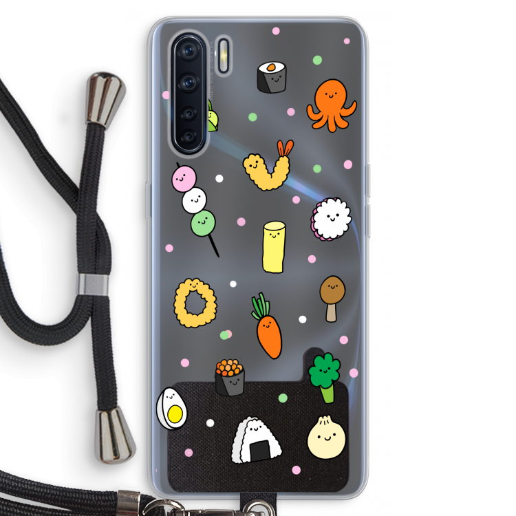 Happy bento friends: Oppo A91 Transparant Hoesje met koord
