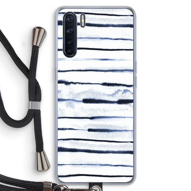 Ink Stripes: Oppo A91 Transparant Hoesje met koord