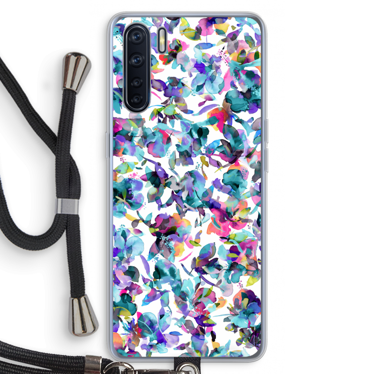Hibiscus Flowers: Oppo A91 Transparant Hoesje met koord