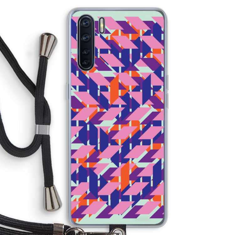 Skew Blush 3: Oppo A91 Transparant Hoesje met koord