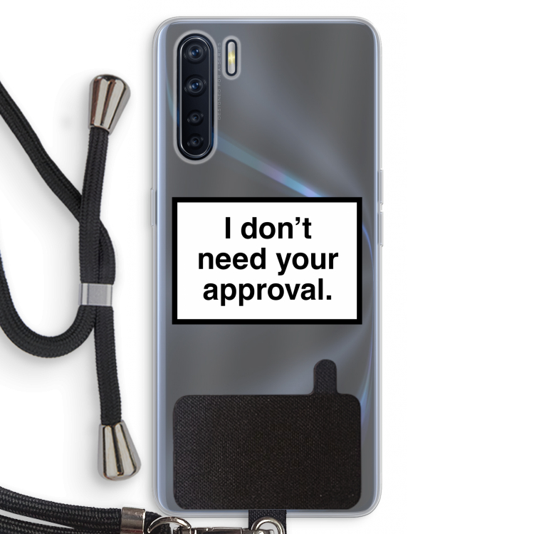 Don't need approval: Oppo A91 Transparant Hoesje met koord