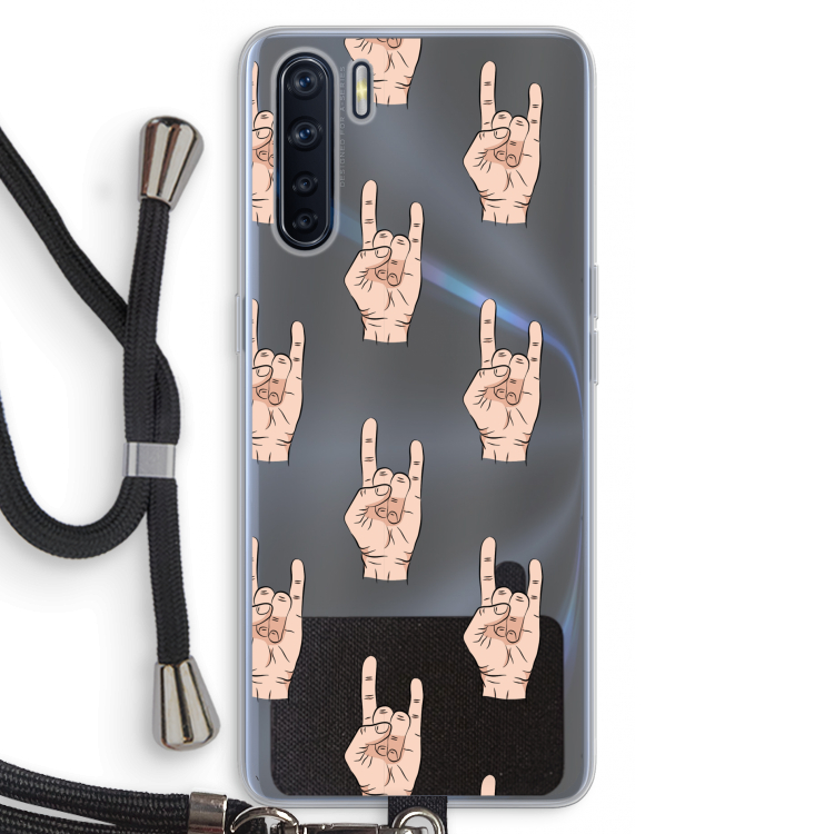 Rock: Oppo A91 Transparant Hoesje met koord