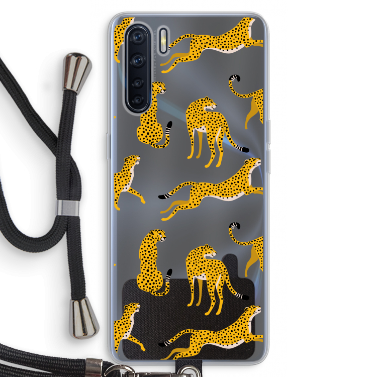 Luipaard: Oppo A91 Transparant Hoesje met koord