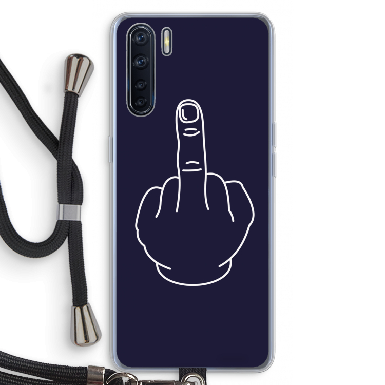 F**k U: Oppo A91 Transparant Hoesje met koord