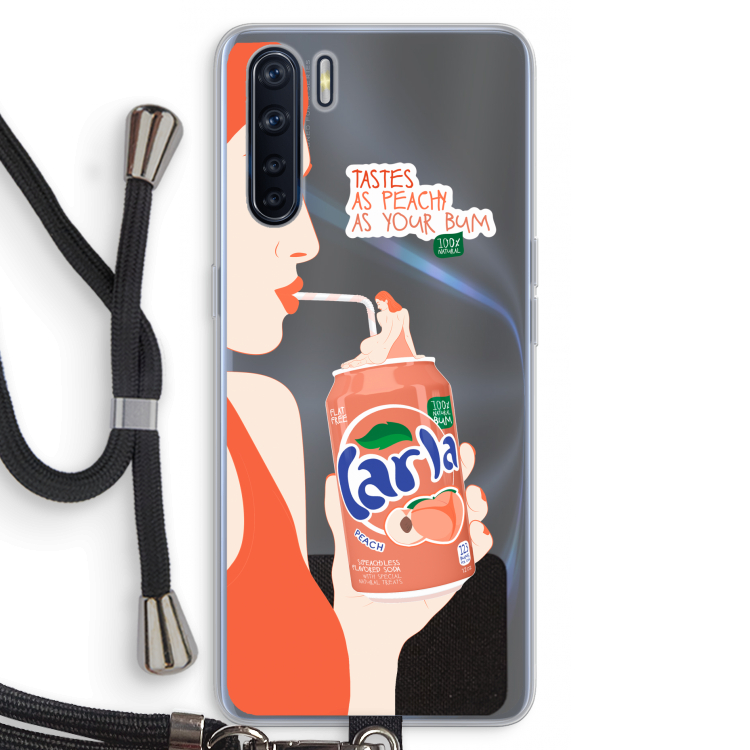 Peach please!: Oppo A91 Transparant Hoesje met koord