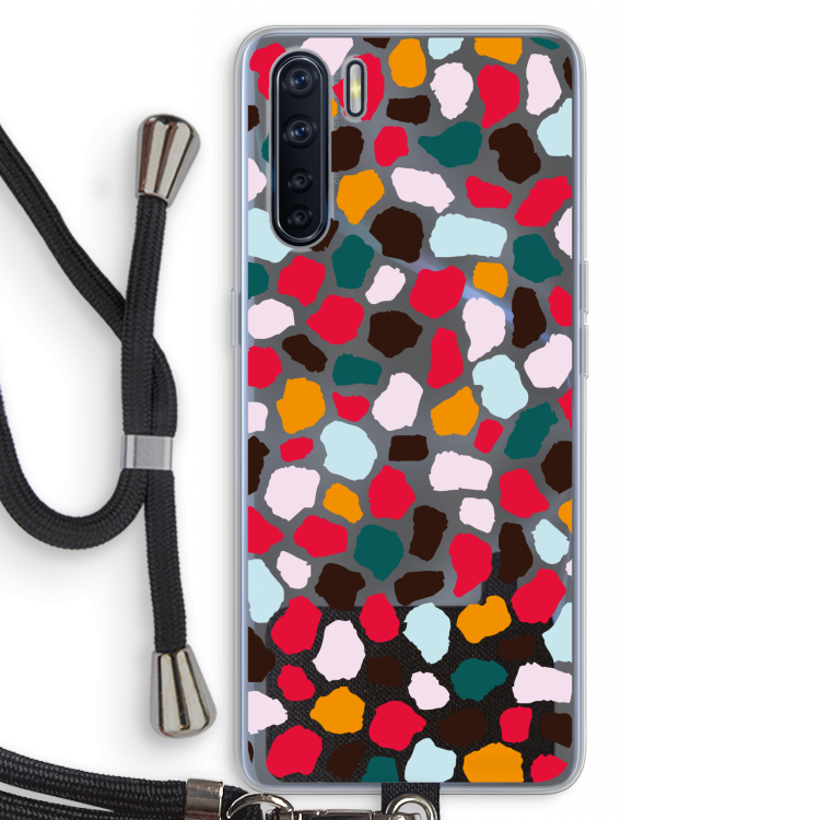 Colored Giraffe: Oppo A91 Transparant Hoesje met koord