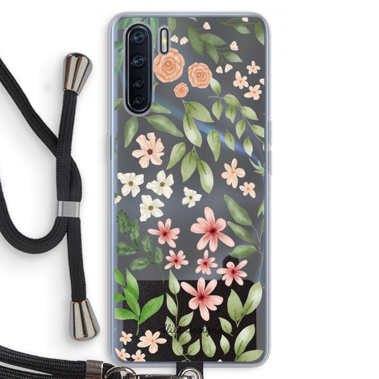 Botanical sweet flower heaven: Oppo A91 Transparant Hoesje met koord