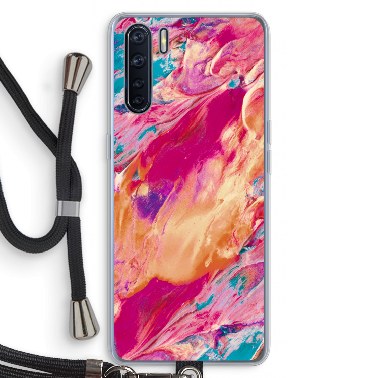 Pastel Echoes: Oppo A91 Transparant Hoesje met koord