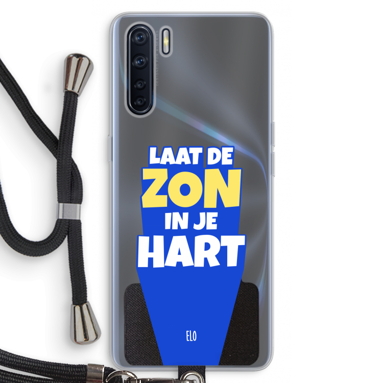Laat de zon in je hart: Oppo A91 Transparant Hoesje met koord