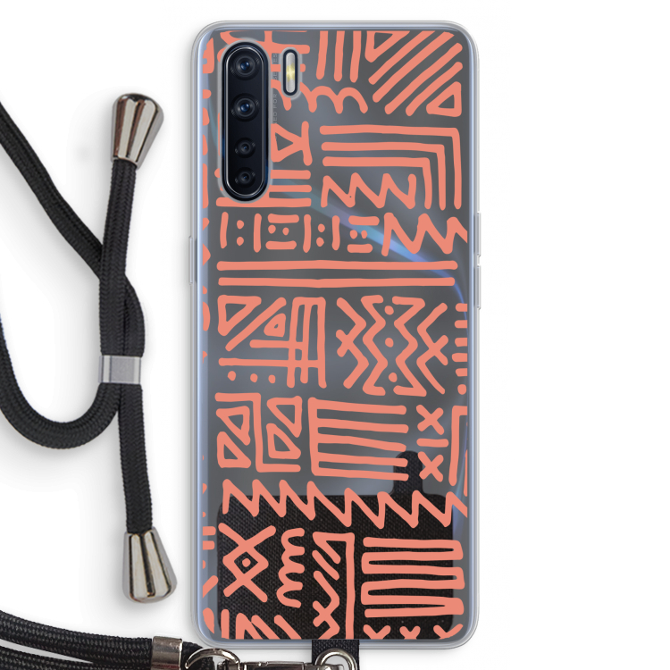 Marrakech Pink: Oppo A91 Transparant Hoesje met koord