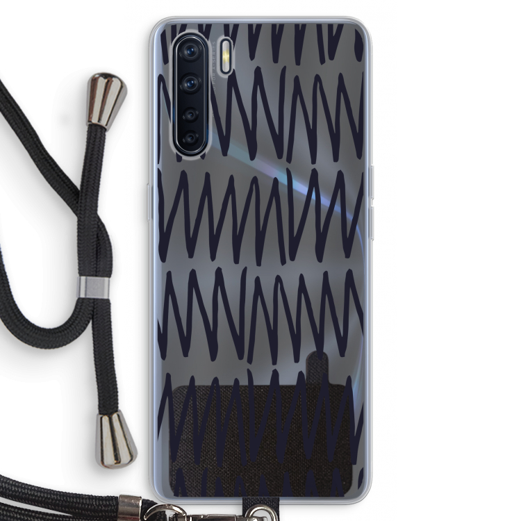 Marrakech Zigzag: Oppo A91 Transparant Hoesje met koord