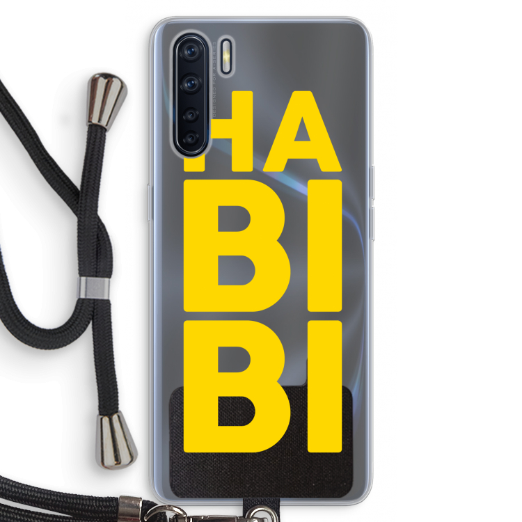 Habibi Blue: Oppo A91 Transparant Hoesje met koord