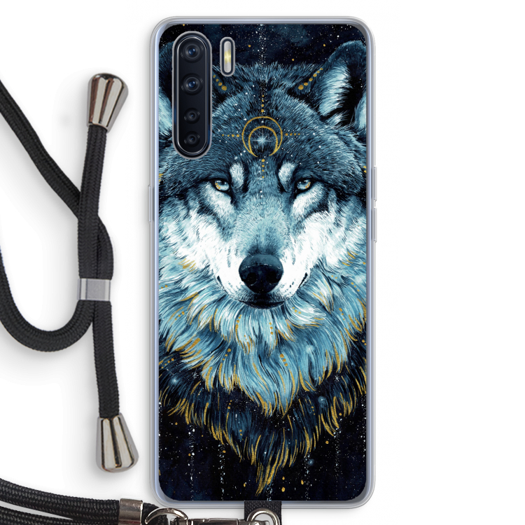 Darkness Wolf: Oppo A91 Transparant Hoesje met koord