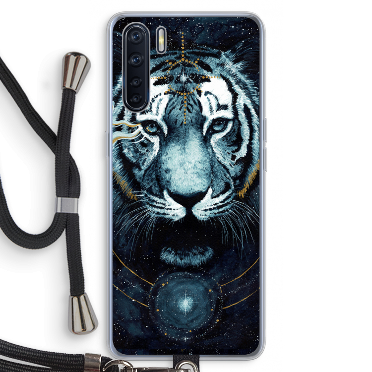 Darkness Tiger: Oppo A91 Transparant Hoesje met koord