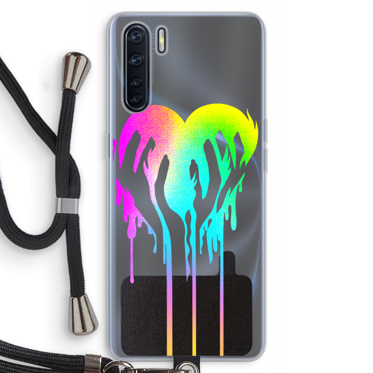 Hold My Heart: Oppo A91 Transparant Hoesje met koord