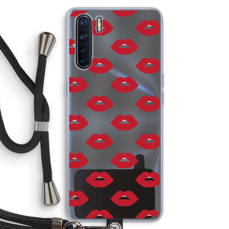 Lips: Oppo A91 Transparant Hoesje met koord