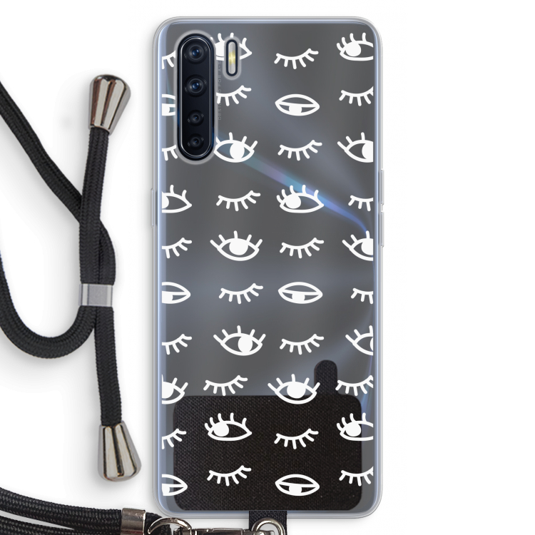 Eye pattern #3: Oppo A91 Transparant Hoesje met koord