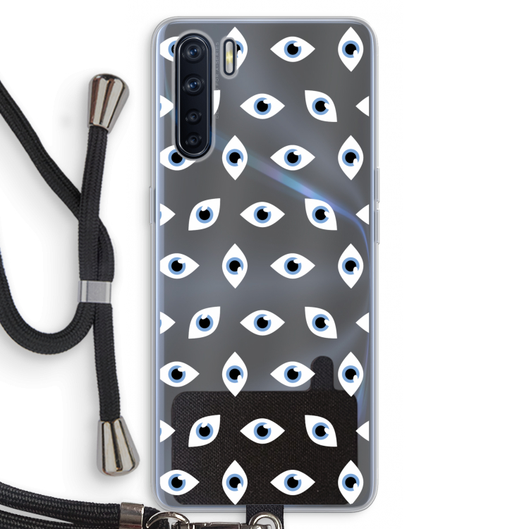 Eyes pattern: Oppo A91 Transparant Hoesje met koord