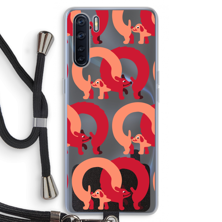Dogs: Oppo A91 Transparant Hoesje met koord