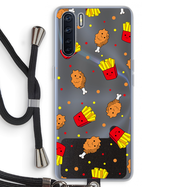 Chicken 'n Fries: Oppo A91 Transparant Hoesje met koord